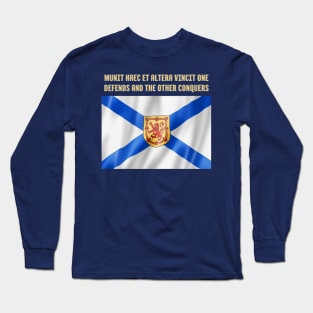 Nova Scotia Flag and Motto Long Sleeve T-Shirt